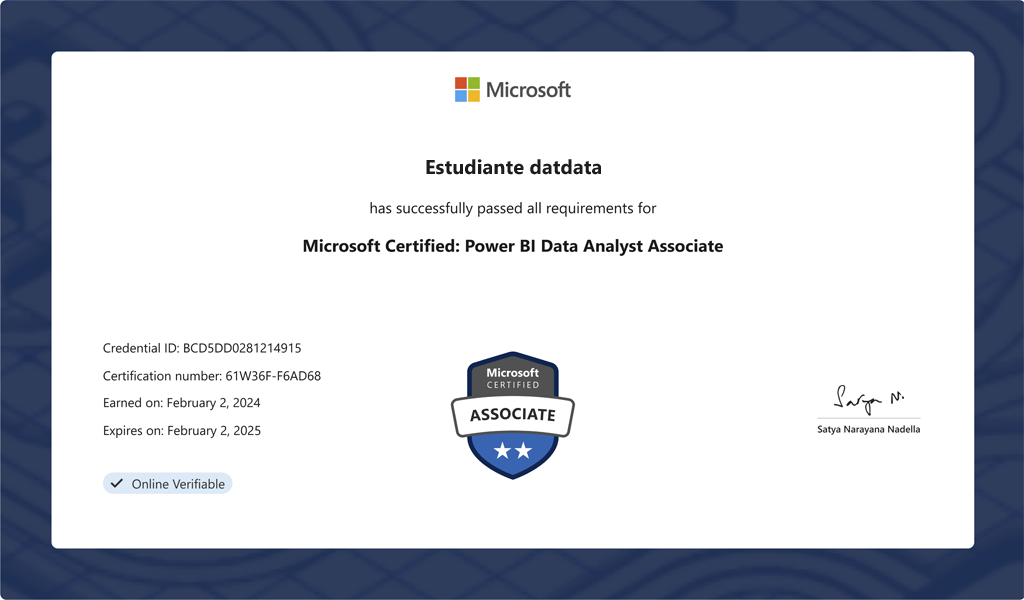 Credencial de Data Analyst PL-300