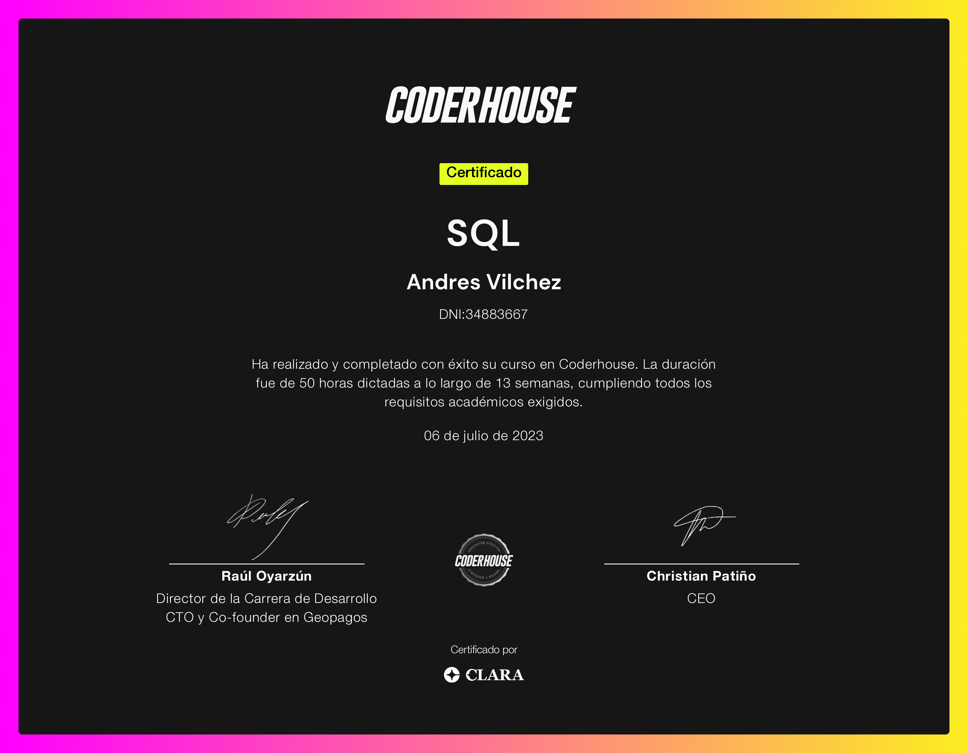 Credencial de Certificado SQL